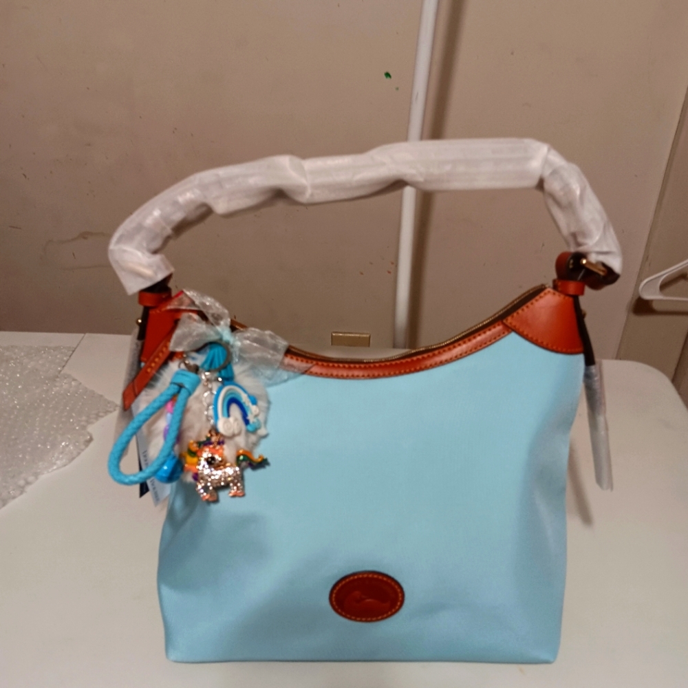 Elegant Blue and Brown Women's Bag